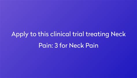 neck pain clinical trial